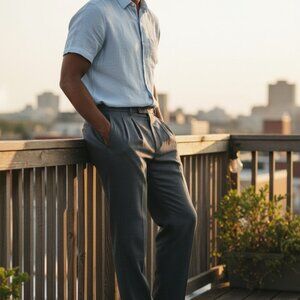 HUGO BOSS Mitch men's chino pants size 34x30 black plain straight fabric